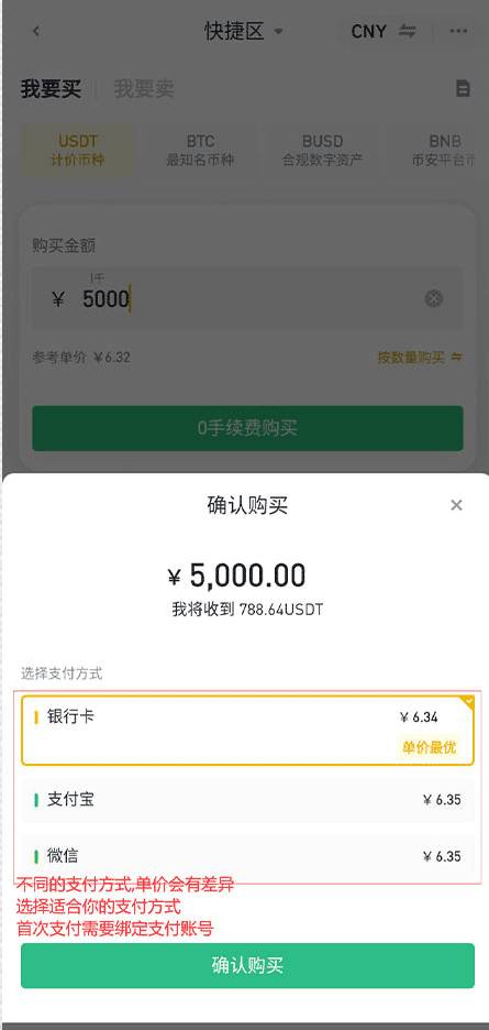 如何在币安交易所购买比特币在币安交易所购买比特币流程